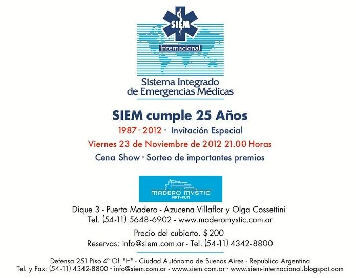 S.I.E.M.: SIEM INVITACION / ANIVERSARIO 25º / VIERNES 23 DE ... S.I.E.M.: SIEM INVITACION / ANIVERSARIO 25º / VIERNES 23 DE ...