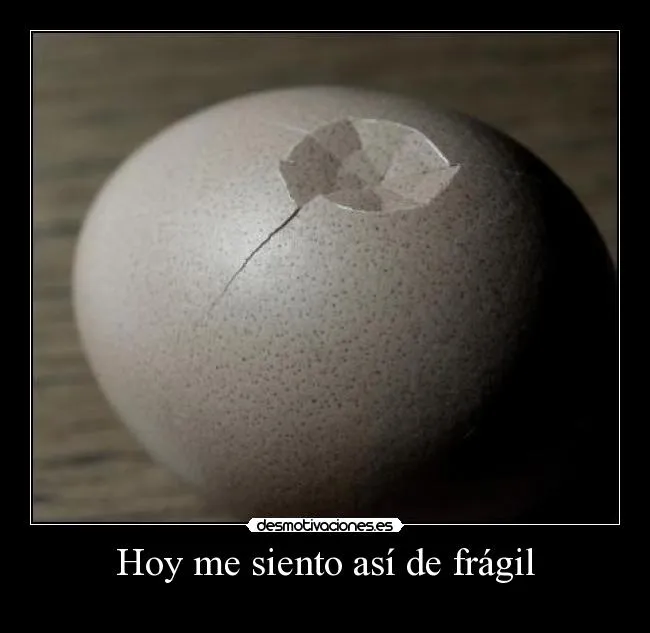 Hoy me siento así de frágil | Desmotivaciones Hoy me siento así de frágil | Desmotivaciones