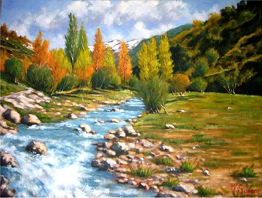  ... : SIERRA NEVADA-DESHIELO-PAISAJES-PINTURAS-CUADROS-JOSE LUIS SUAREZ