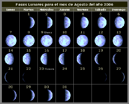 SIGILUM: NOMBRE DE LAS FASES LUNARES Y SU INFLUENCIA VEGETAL