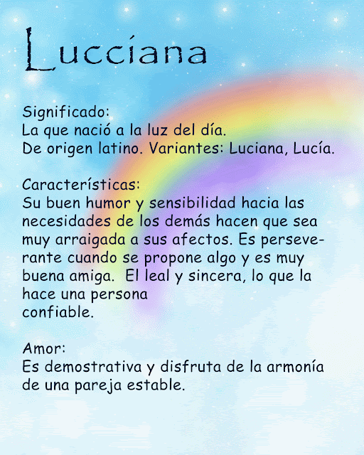Significado de LUCIANA LUCIA LUCCIANA : NOMBRES PARA BEBES MUJERES ... Significado de LUCIANA LUCIA LUCCIANA : NOMBRES PARA BEBES MUJERES ...