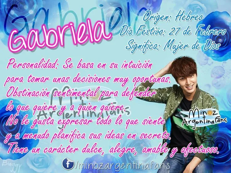 Significado nombre Gabriela - Lee Min Ho by MinozArgentinaFans ...