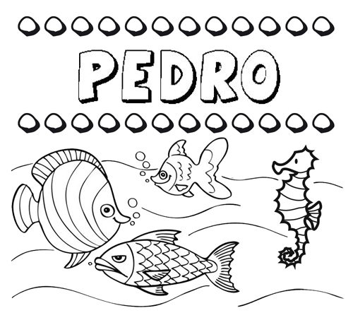 Dibujo con el nombre Pedro para colorear, pintar e imprimir Dibujo con el nombre Pedro para colorear, pintar e imprimir