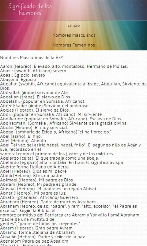 Significado de los Nombres - Aplicaciones Android en Google Play