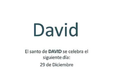 Significado y origen del nombre David - YouTube