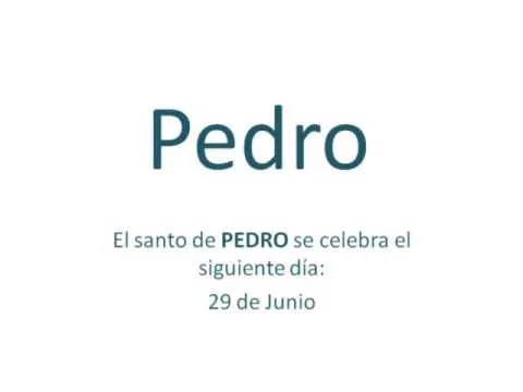 Significado y origen del nombre Pedro - YouTube