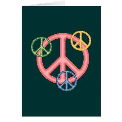 Signo de la paz del Hippie Felicitación de Zazzle.