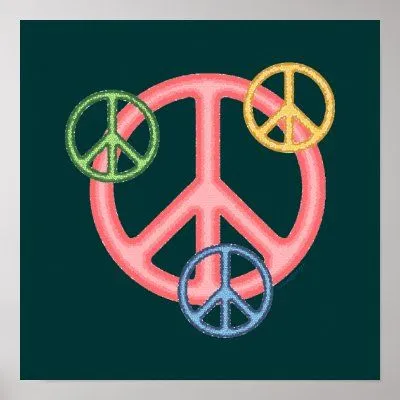 Signo de la paz del Hippie Impresiones de Zazzle.