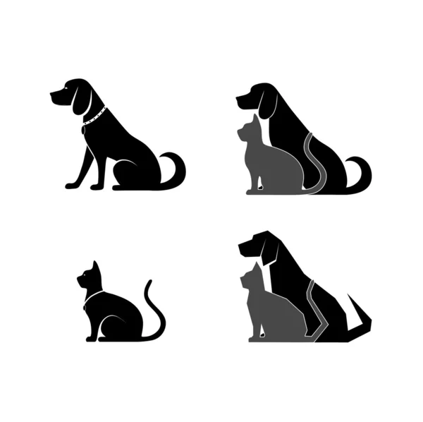 Silhueta de um gato e um cachorro para seu projeto — Vetor de ... Silhueta de um gato e um cachorro para seu projeto — Vetor de ...