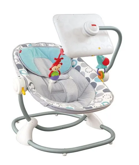 Una silla para bebé con soporte para tablet Una silla para bebé con soporte para tablet