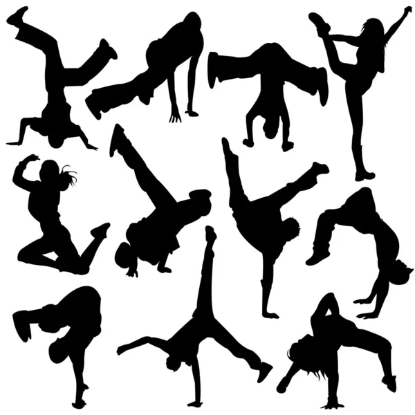 Silueta break dance — Vector stock © lemony #11237184