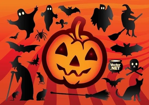 Silueta de dibujos animados de Halloween | Descargar Vectores gratis Silueta de dibujos animados de Halloween | Descargar Vectores gratis
