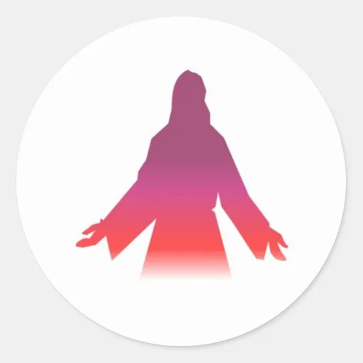 Silueta del Jesucristo Pegatina Redonda | Zazzle Silueta del Jesucristo Pegatina Redonda | Zazzle