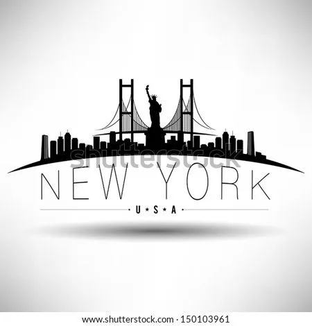 Silueta Moderna Del Horizonte De Nueva York . Ilustración ... Silueta Moderna Del Horizonte De Nueva York . Ilustración ...