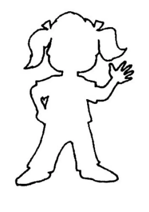 Silueta de una niña para colorear - Imagui