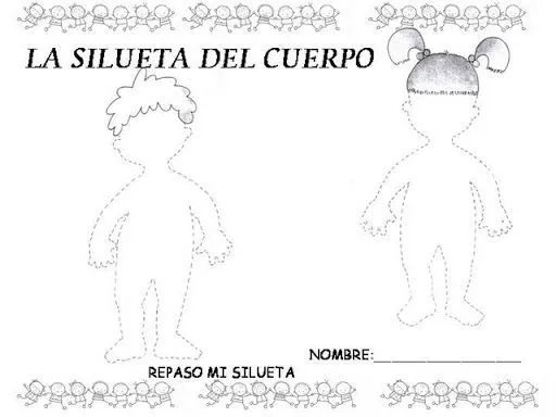 Silueta niño y niña. Repasar puntos | Conocimiento del medio ... Silueta niño y niña. Repasar puntos | Conocimiento del medio ...