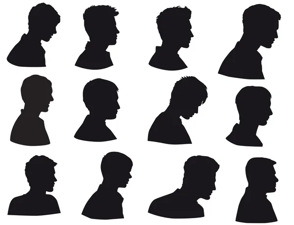 silueta del rostro de hombre cabeza, los hombres de perfil ...