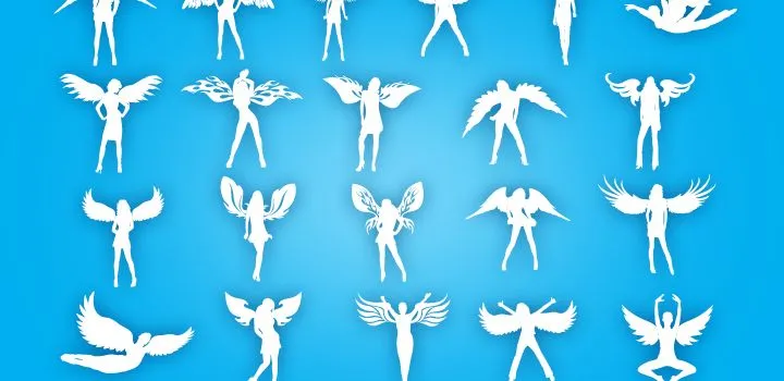 Siluetas de Angeles | Vectores Gratis Siluetas de Angeles | Vectores Gratis