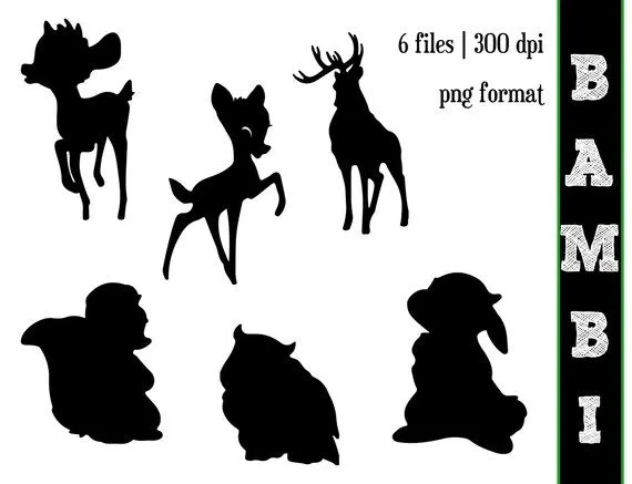 Siluetas de Bambi / / Disney Bambi silueta por SparkYourCreativity