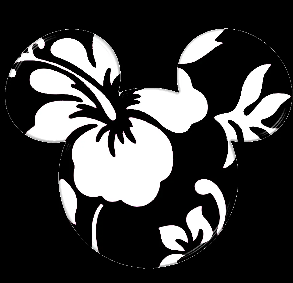 Siluetas de la cabeza de Minnie y Mickey a lo Hawaiano. | Ideas y ...