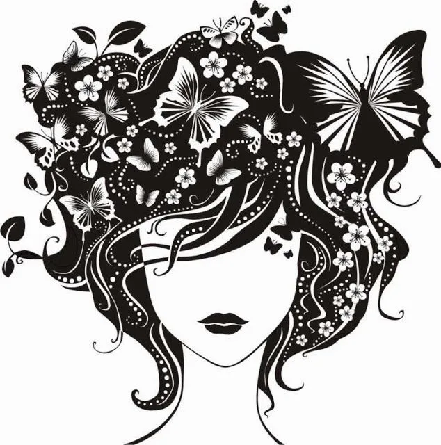 Siluetas de caras de chicas. | Blanco y Negro | Pinterest ... Siluetas de caras de chicas. | Blanco y Negro | Pinterest ...