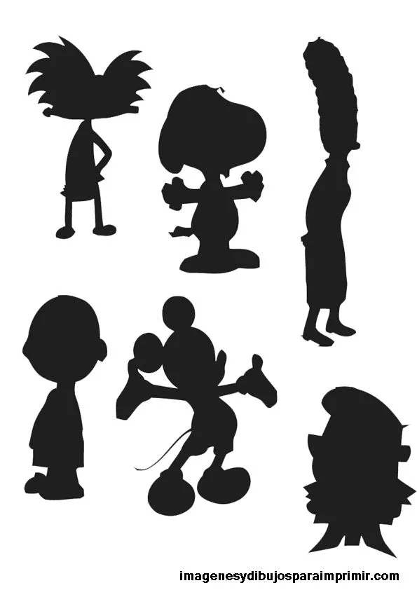 Siluetas dibujos animados para imprimir-Colorear dibujos,letras, Actividades infantiles Siluetas dibujos animados para imprimir-Colorear dibujos,letras, Actividades infantiles