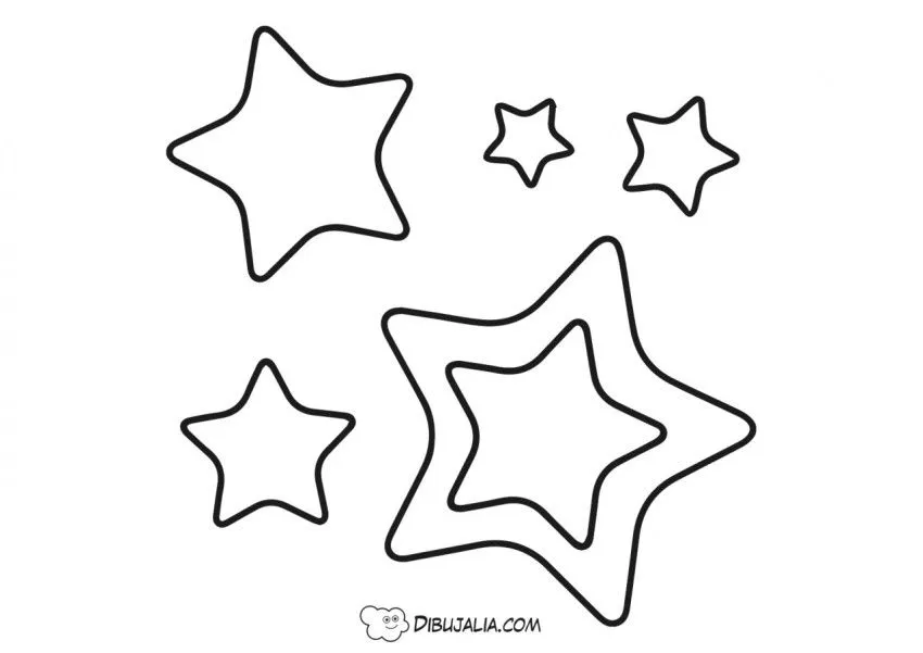 Siluetas de estrellas de navidad - Dibujo #599 - Dibujalia - Dibujos para  Colorear y Recursos Educativos