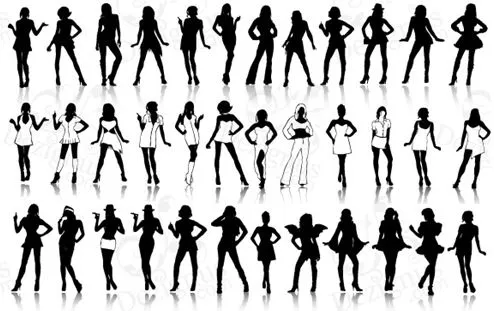 Siluetas femeninas vectorizadas | Kabytes