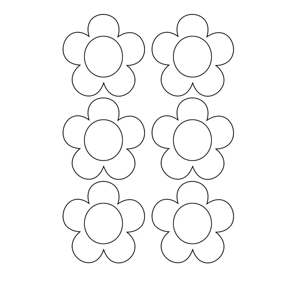 Siluetas de flores para colorear