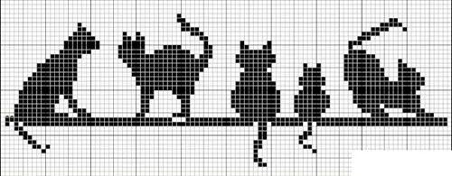 Siluetas de Gatos - Hilos para Bordar (DMC, Rosace, Anchor, Panda ... Siluetas de Gatos - Hilos para Bordar (DMC, Rosace, Anchor, Panda ...