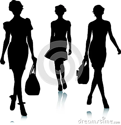 Siluetas de las mujeres de la manera.