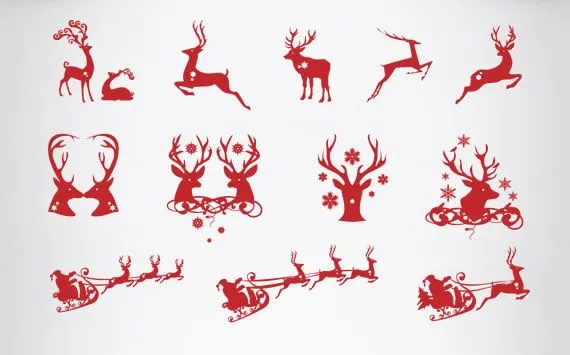Siluetas de Navidad en formato vector - Kabytes