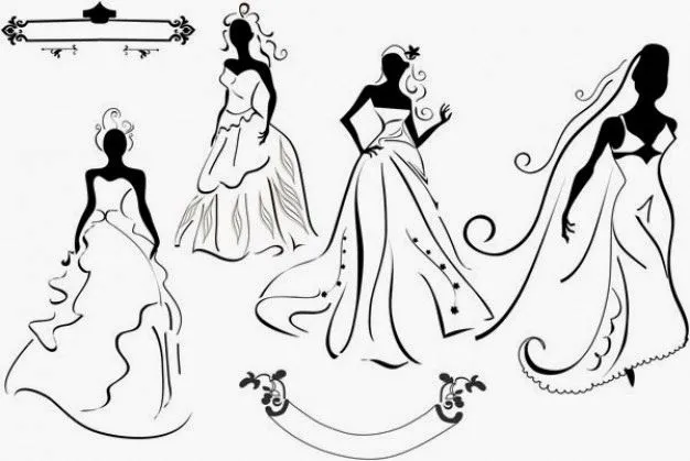 Siluetas de Novias. | Ideas y material gratis para fiestas y ...
