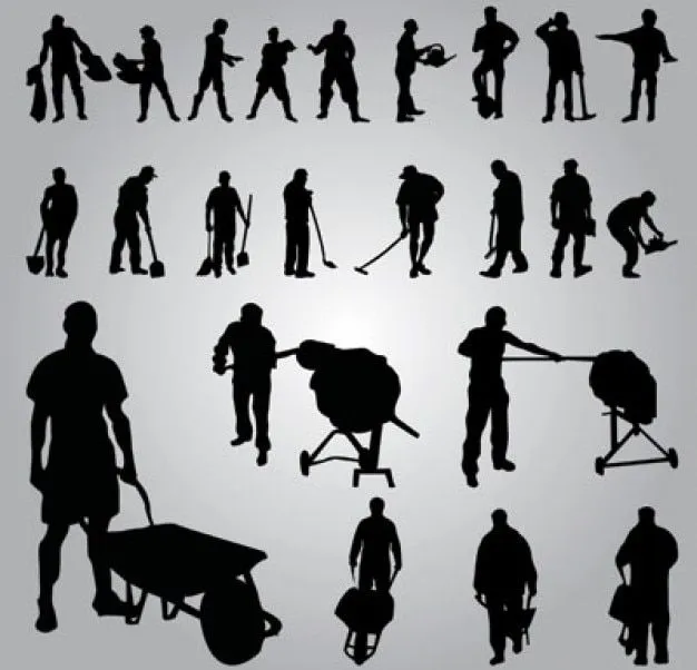 siluetas de los trabajadores. vector | Descargar Vectores gratis siluetas de los trabajadores. vector | Descargar Vectores gratis