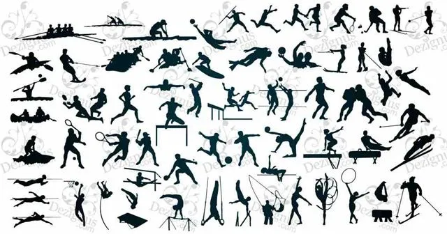 Siluetas vectoriales de diversas actividades deportivas Siluetas vectoriales de diversas actividades deportivas