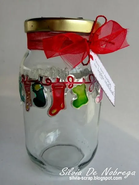Silvia Scrap: Frasco decorado!!!