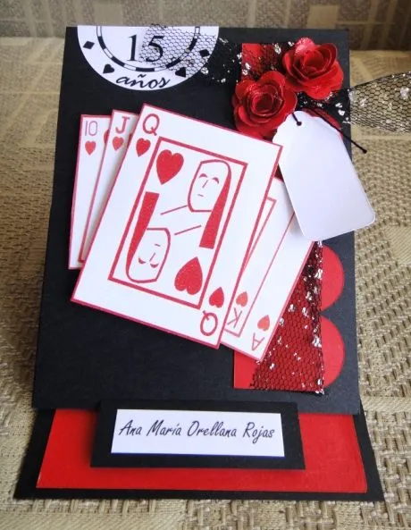 Silvia Scrap: Tarjetas de 15 años: Tema: Poker Silvia Scrap: Tarjetas de 15 años: Tema: Poker