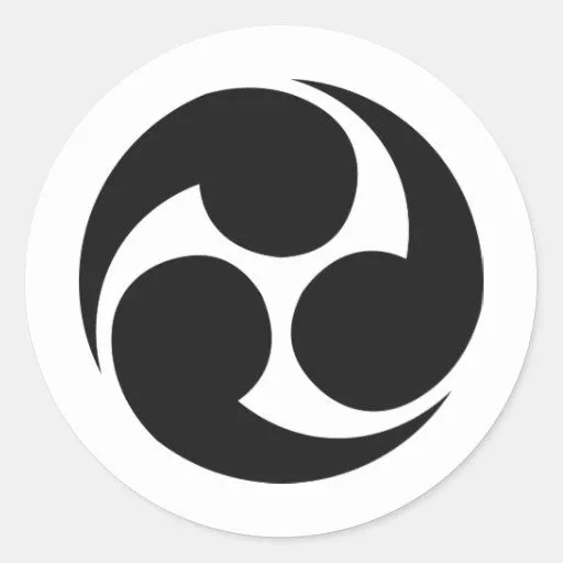 Símbolo japonés del escudo KAMON de la familia Pegatina Redonda ... Símbolo japonés del escudo KAMON de la familia Pegatina Redonda ...