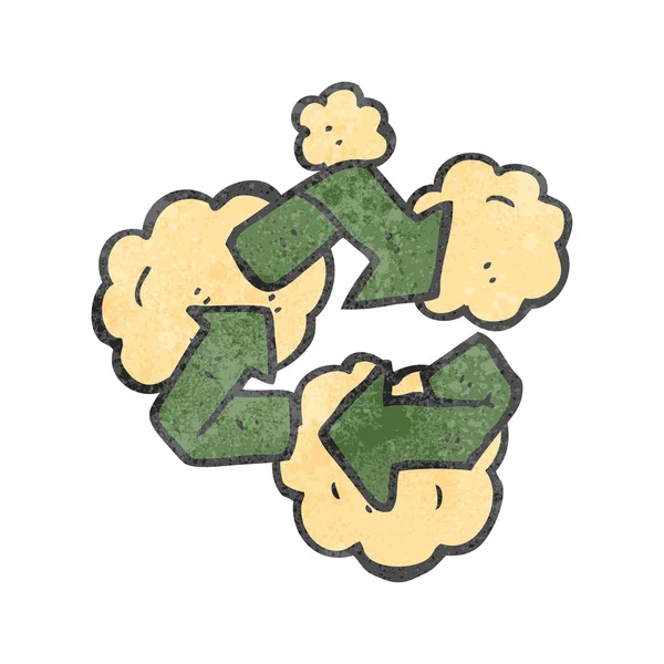 Símbolo del reciclaje dibujos animados retro — Vector stock ...