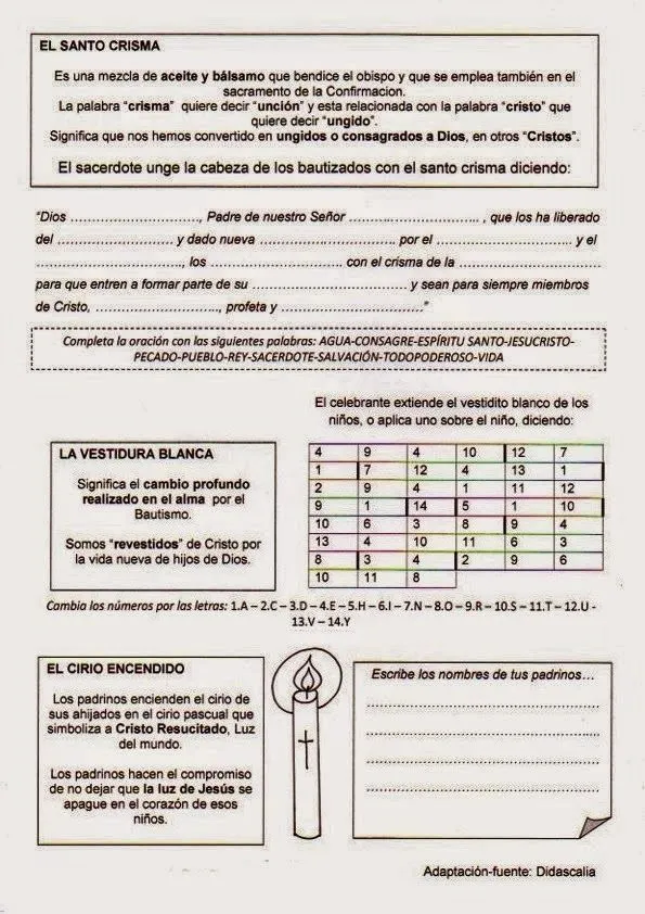 Símbolos del bautismo (elrincondelasmelli) - Educacion Religiosa Símbolos del bautismo (elrincondelasmelli) - Educacion Religiosa