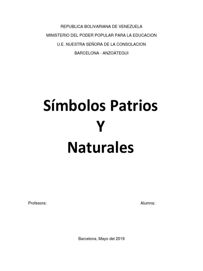 Símbolos Naturales Del Estado Anzoátegui (Trabajo) 1 | PDF | Canciones patrióticas | Himnos Símbolos Naturales Del Estado Anzoátegui (Trabajo) 1 | PDF | Canciones patrióticas | Himnos