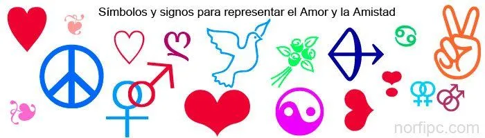 Simbolos, signos y caracteres Unicode de amor y amistad para Facebook.