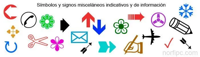 Simbolos, signos y caracteres Unicode miscelaneos para Facebook.