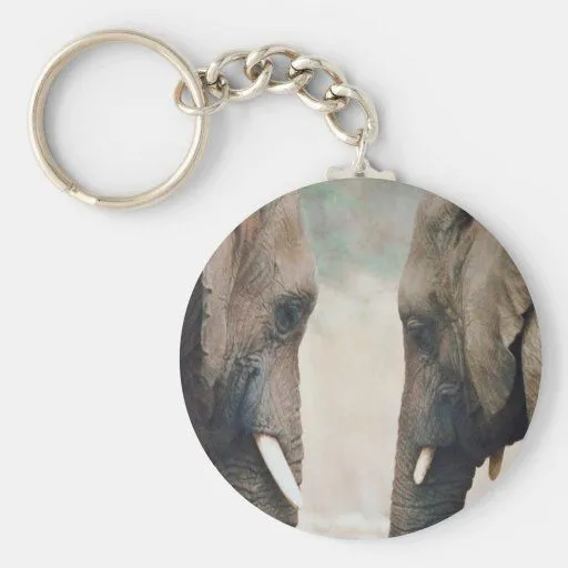 Simetría del elefante llavero redondo tipo pin | Zazzle