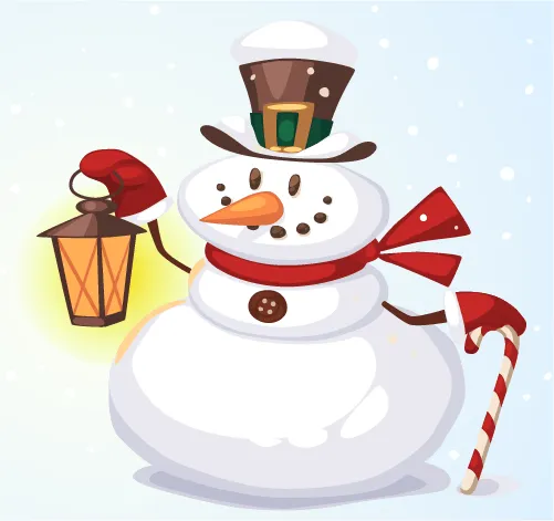 Simpático muñeco de nieve - Vector | Vector ClipArt Simpático muñeco de nieve - Vector | Vector ClipArt