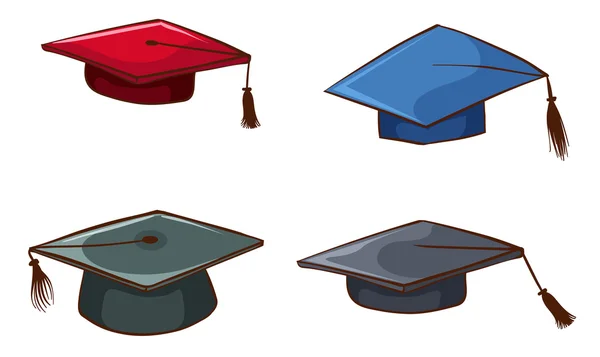 Simples bocetos de Birretes de graduación — Vector stock ...