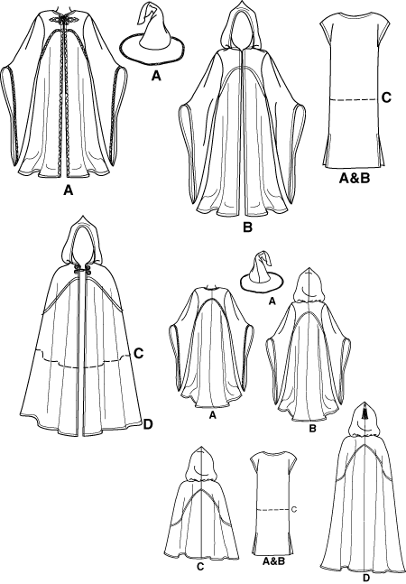 Simplicity 9887 SEWING PATTERN Medieval Wizard Cape/Cloak/Robe ... Simplicity 9887 SEWING PATTERN Medieval Wizard Cape/Cloak/Robe ...