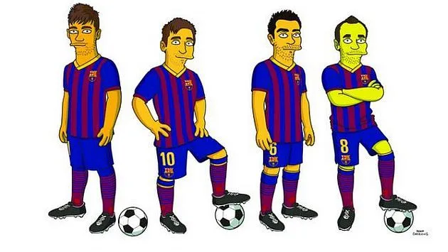 Los Simpsons' y el Barcelona transforman a jugadores azulgranas ...