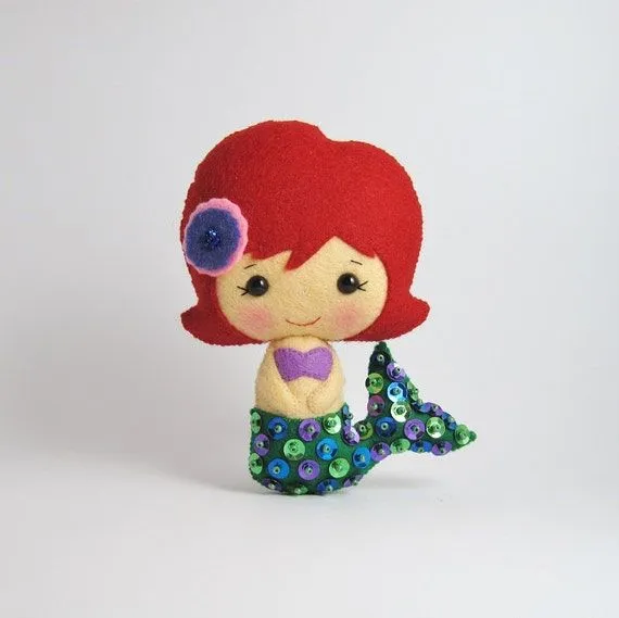 La Sirenita muñeca de fieltro muñecas de por UnBonDiaHandmade La Sirenita muñeca de fieltro muñecas de por UnBonDiaHandmade