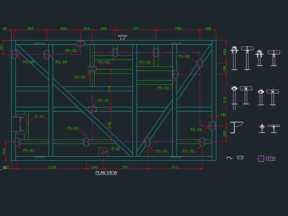 Sistema de agua de utilidades en AutoCAD | CAD (2.34 MB) | Bibliocad